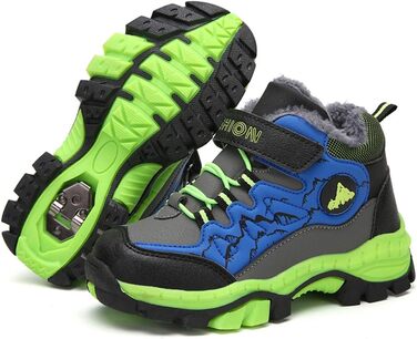 Зимові дитячі черевики для хлопчика: трекінгові, туристичні, водонепроникні, розмір 30-40 EU, зелені