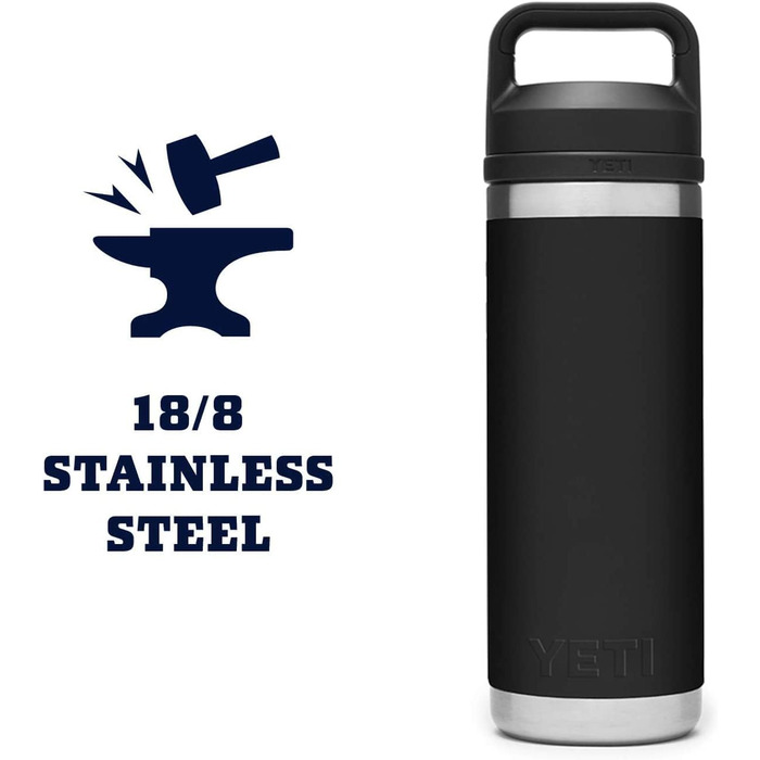 Термобутилка YETI Rambler з кришкою Chug, чорна, 532 мл