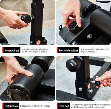 ЛеікФітнес Скворт Бенч для Сідниць та Пресу – Багатофункціональний Тренажер для Дома та Фітнес-клубу (Чорний 8500)