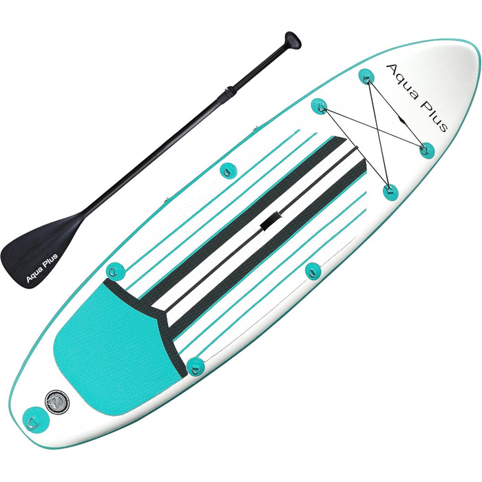 Надувна SUP-дошка Aqua Plus 15 см для всіх рівнів, комплект: весло, помпа, рюкзак, ремінець, для молоді та дорослих