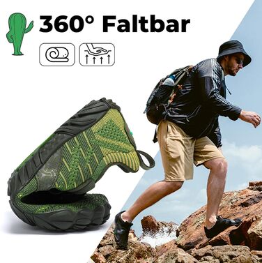 Чоловічі та жіночі трейлраннінг кросівки SAGUARO Barfußschuhe (Zero-Drop) 36-48 EU, Зелений