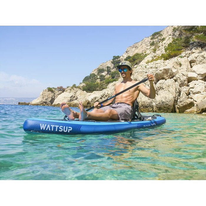 Надувна SUP-дошка Wattsup SAR 10 Combo 305x81x15 см з каяк-сидінням і подвійним веслом, комплект для сапбордингу