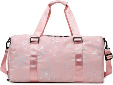 Дитяча спортивна сумка-рюкзак з відділенням для взуття та мокрих речей, спортивна сумка для дівчаток зі зірковим малюнком, для занять гімнастикою та танцями (зелена, рожева)