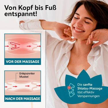 Масажер для шиї та спини VITALmaxx Shiatsu з підігрівом, 8 масажних роликів, чорний