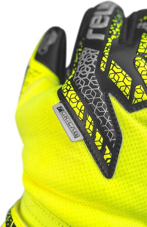 Воротарські рукавички Reusch Attrakt Silver - дихаючі, для чоловіків та жінок, жовто-сріблясті-чорні, розмір 10.5