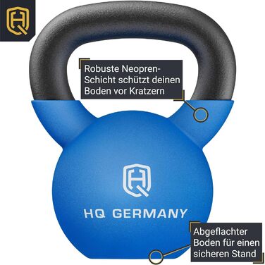 Неопренова гиря HQ Germany, ціліснолита, 2-32 кг, стартовий набір, ±2% вага