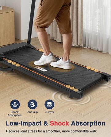 Біговий доріжка Redliro з довгими поручнями для людей похилого віку, до 136 кг, складана, з колесами, тримач для напоїв та телефону, для відновлення вдома або в квартирі