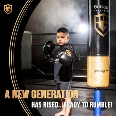 Дитячий боксерський мішок Guerilla Sports 'Young King' зі стійкою, для боксу, MMA, тренувань, вік 4-13 років