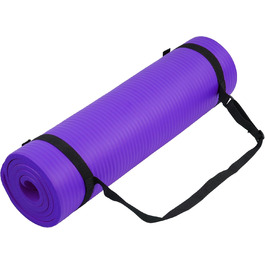 Гімнастичний килимок BalanceFrom GoYoga, 12 мм, висока щільність, з ременем для перенесення, фіолетовий, зносостійкий