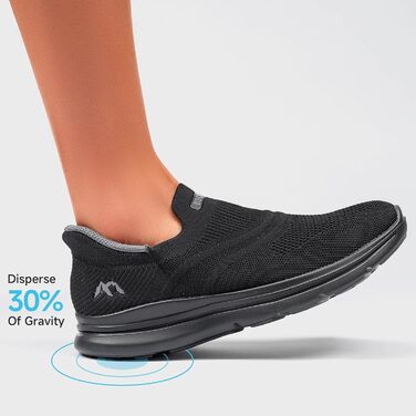 Чоловічі кросівки Slip-On без шнурівків для спорту та повсякденного носіння. Легкі, дихаючі, чорні (45 EU)
