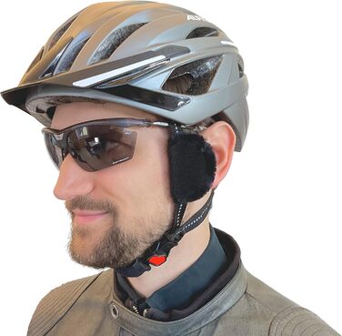 Вітрозахист для велошолома earSHIELD Pro Mini, зменшує шум вітру у вухах, універсальний, чорний, 4,9×6,5 см