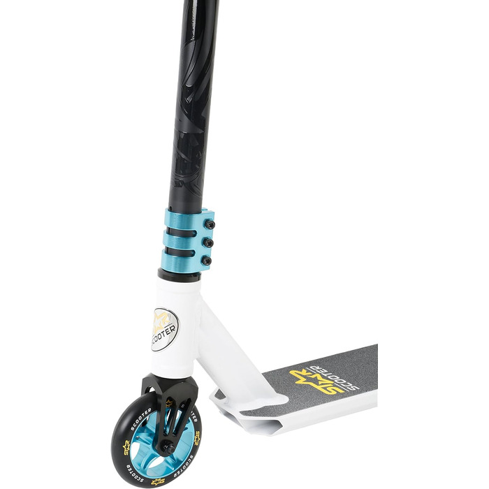 Трюковий самокат STAR SCOOTER Pro Sport 110мм для дітей від 7 років та дорослих, алюмінієвий, HIC, біло-синій
