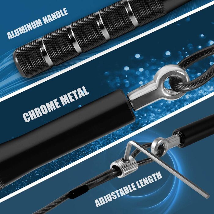 Стрибкове канат Wastou: регульоване, для фітнесу, підходить для дорослих, чоловіків, жінок, дітей, дівчаток, чорний