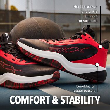 Кросівки для баскетболу Skechers League Sneaker (43 EU) - Чорний/Червоний