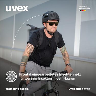 Велосипедний шолом Uvex Stride Style, універсальний, чорний матовий, 59-61 см, індивідуальне регулювання розміру, надійний та безпечний