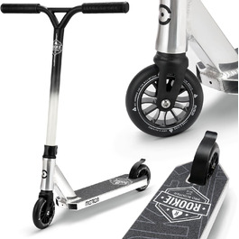 Дитячий трюковий самокат Motion Stunt Scooter Rookie Pro, чорний-білий, ABEC 9, для дітей від 4 років, фристайл, міцний, Robuster