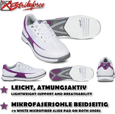 Жіночі кеди для боулінгу EMAX KR Strikeforce Flex білі/фіолетові, 36-41 (EU)