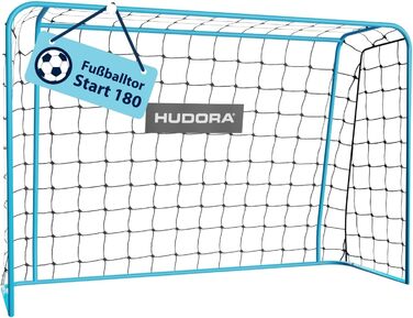 Футбольні ворота HUDORA Start 180x120x60 см для дітей і дорослих, міцні вуличні ворота для саду з кліковою системою, для тренувань та відпочинку