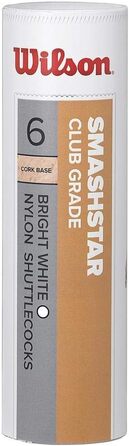 Набір воланчиків для бадмінтону Wilson Smashstar, 6 шт., білий (78 грам, швидка швидкість)