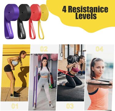 Набір еластичних стрічок Flintronic для фітнесу та йоги, 4 шт.