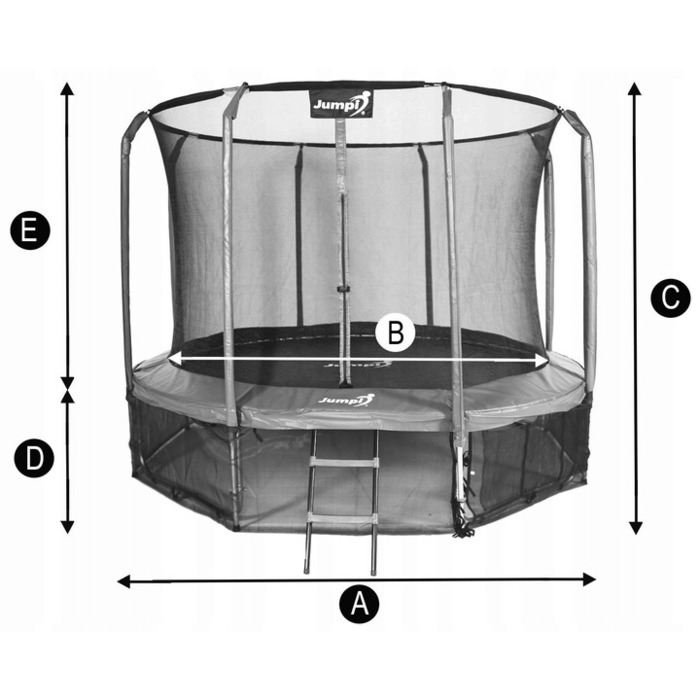 Батут із сіткою Jumpi 374 см FT 12 (365-374 см)