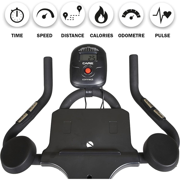 Велотренажер Care Fitness Spider LTD з Bluetooth, магнітним гальмом, ремінним приводом, 15 кг маховиком, програмами Kinomap