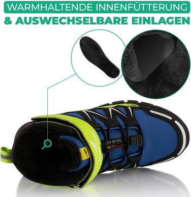 Черевики для ходьби жіночі та чоловічі, зимові, з підкладкою, розмір 44 EU, зелено-блакитні