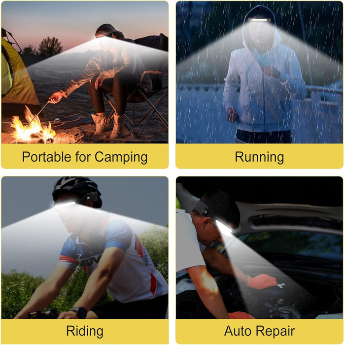 LED налобний ліхтар 2 шт. - перезарядна, водонепроникна, 650 люмен, 6 режимів, датчик руху, для дітей та дорослих. Ідеально для риболовлі, бігу, кемпінгу та походів.