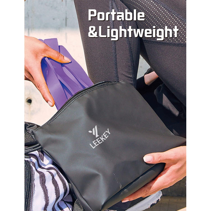 Еластичні гумки LEEKEY для фітнесу та реабілітації - Комплект для силових тренувань, фітнесу, фізичної терапії та домашніх тренувань