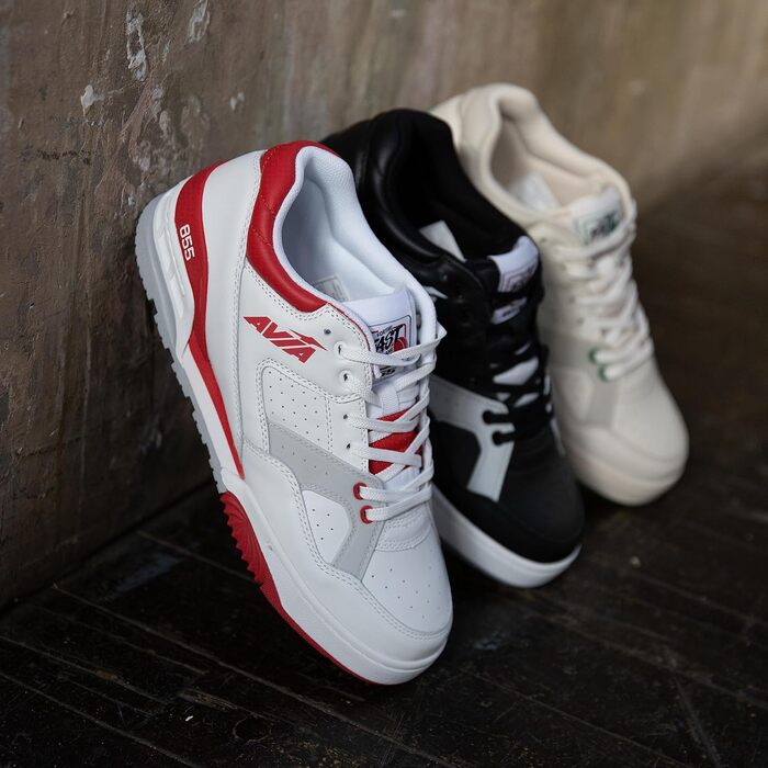 Баскетбольні кросівки Avia 855 чоловічі низькі, ретро стиль, для залу та вулиці, розмір 7-15 (44/46 EU), біло-червоні