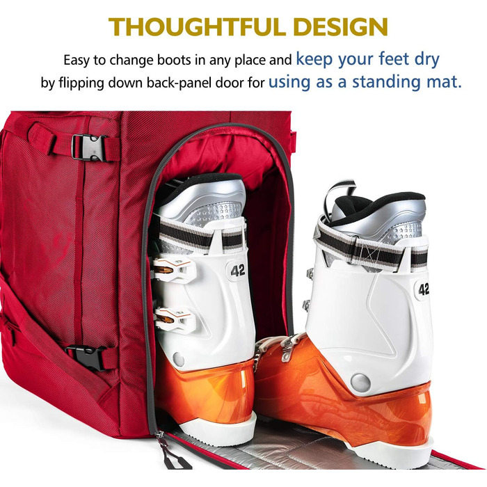 Рюкзак для гірськолижного спорту Unigear 50L/70L з відділенням для шолома (червоний, 50/70 літрів)
