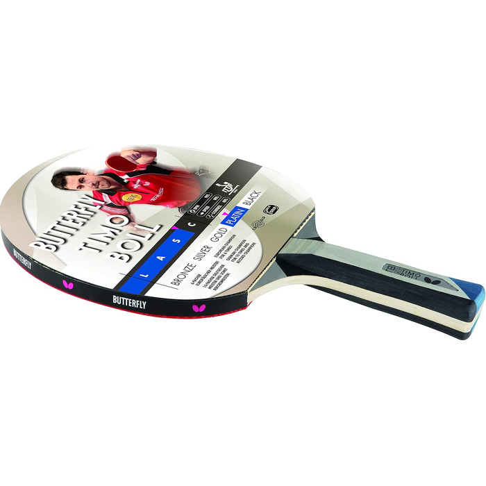 Настільний тенісний ракетка Butterfly Timo Boll Platin, ITTF сертифікат, для професіоналів, анатомічна ручка, накладка Pan Asia