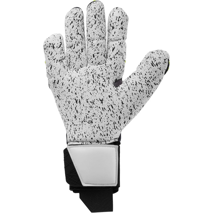 Воротарські рукавички Uhlsport Prediction Supergrip+ Finger Surround для дітей та дорослих, розмір 7, сині/білі/флуо-жовті, футбольні
