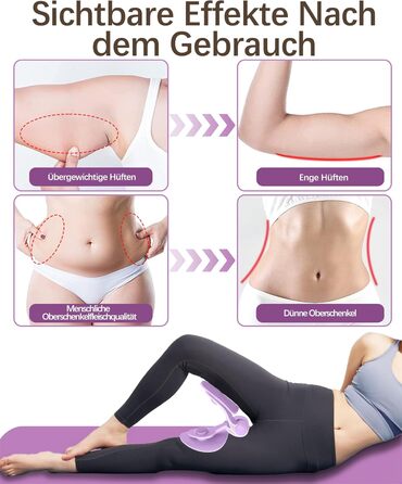 Тренування стегон та сідниць Oberschenkeltrainer 35lb для жінок та чоловіків. Тренажер для дому. Фітнес, спорт, 16 кг, фіолетовий