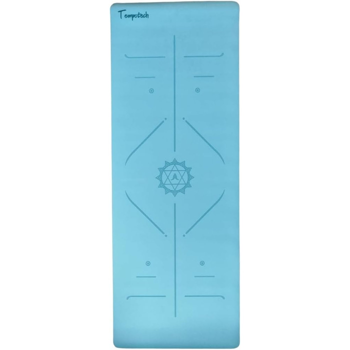 Tempotech Оригінальний килимок для йоги з гуми з системою вирівнювання, надміцний, з чохлом і ременем, не ковзає, для фітнесу, каллістеніки, пілатесу
