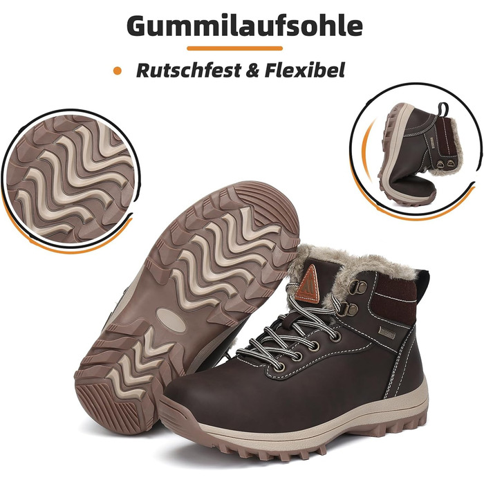 Дитячі зимові черевики Mishansha для хлопчиків та дівчаток, теплі, водонепроникні, коричневі, розмір 36 EU