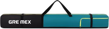 Чохол для лиж GREMEX Skitasche: водонепроникний, міцний, ергономічний, для 1 пари лиж, 160 см, аксесуар для лиж, блакитний + жовтий
