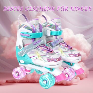 Дитячі ролики для дівчаток, регульовані, розмір 28-31 EU (S), для дому та вулиці