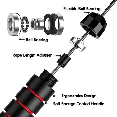 Стрибкове канат Enouke: 2 шт. для кардіотренувань (червоний/синій)