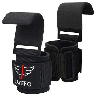 Набори гаків для тяги та ремені для важкої атлетики Jayefo - гаки для підтягувань, ремені для чоловіків, чорний, стандартний розмір