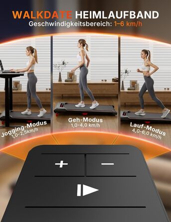 Біговий доріжка з нахилом 5%, компактна під стіл для дому та офісу, портативна бігове обладнання з LED дисплеєм, пульт дистанційного керування, вантажопідйомність 150 кг, 2.5HP, тихий двигун, чорний