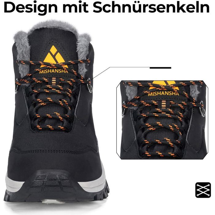 Зимові черевики Mishansha для жінок, утеплені, непромокаючі, туристичні, розмір 36-42, чорний