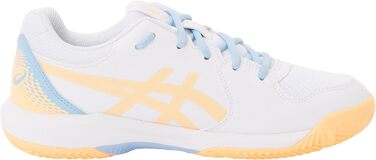 ASICS Gel-Dedicate 8 Gs - дитячі кросівки для падел-тенісу, білі з помаранчевим, 33.5 EU