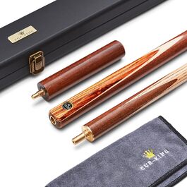 Cue-King Premier 400: Більярдний кий преміум-класу, ручної роботи, 144.8 см, 510 г, 3/4 з чохлом, з деревом Zebra, Hardcase, подовжувач, мікрофібровий рушник для кия, снукерний/пульний кий