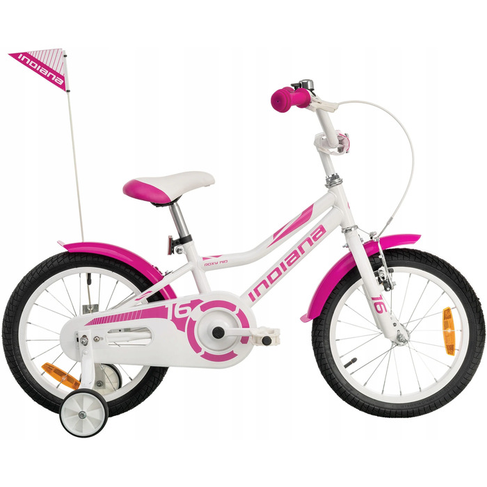 Дитячий велосипед INDIANA Roxy Kid 16 дюймів для дівчинки, Білий