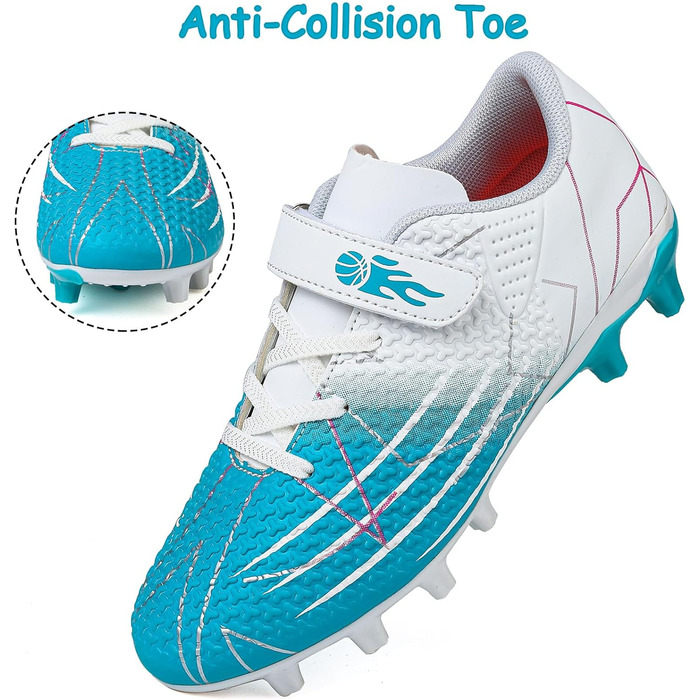 Дитячі футбольні бутси з шипами, професійні, для хлопчиків та дівчаток, розмір 35 EU, біло-блакитні