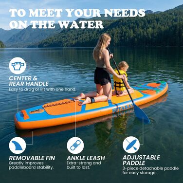 SUP Board набір, дошка для Stand Up Paddling надувна 320-335 см, до 150 кг, помаранчева - для початківців з повним комплектом аксесуарів