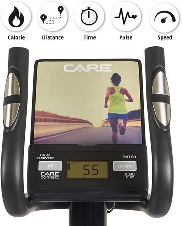Еліптичний тренажер Care Fitness CE-665 з моторизованим регулюванням опору - 21 програма тренувань, 20 кг маховик, 24 рівні опору
