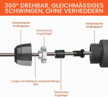 Стрибальний канат Springseil 3M зі швидкістю обертання та м'якими пінополіуретановими ручками, регульована довжина, для фітнесу, аеробніки та тренувань на витривалість