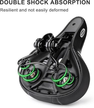 Велосипедне сідло CXWXC з піною пам'яті, ергономічне, водонепроникне, амортизуюче, 26 x 18,5 см, для MTB велосипедів (Чорне)